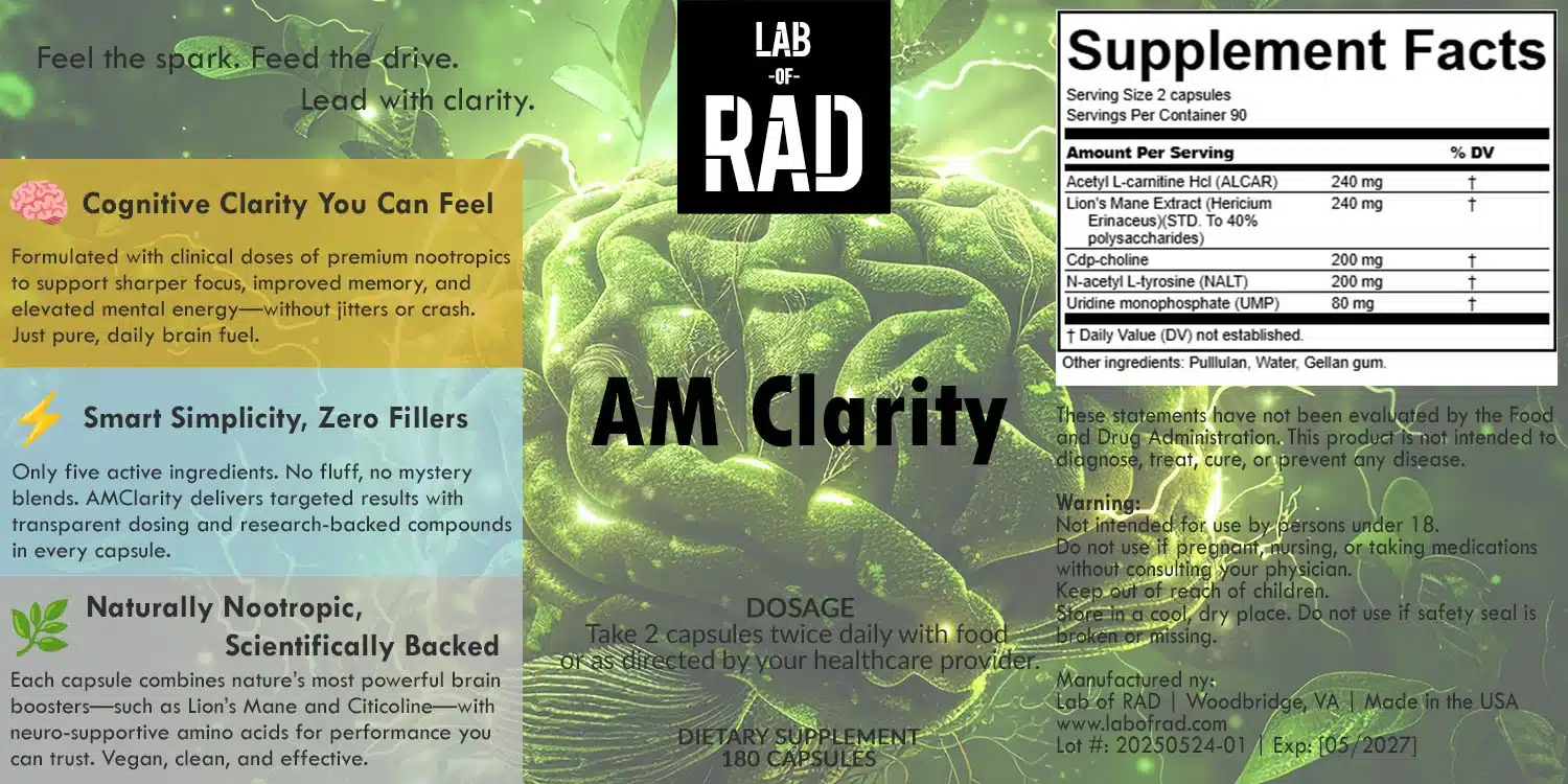 AMclarity, mental clarity supplement, cognitive enhancer, nootropic stack, best supplement for mental clarity